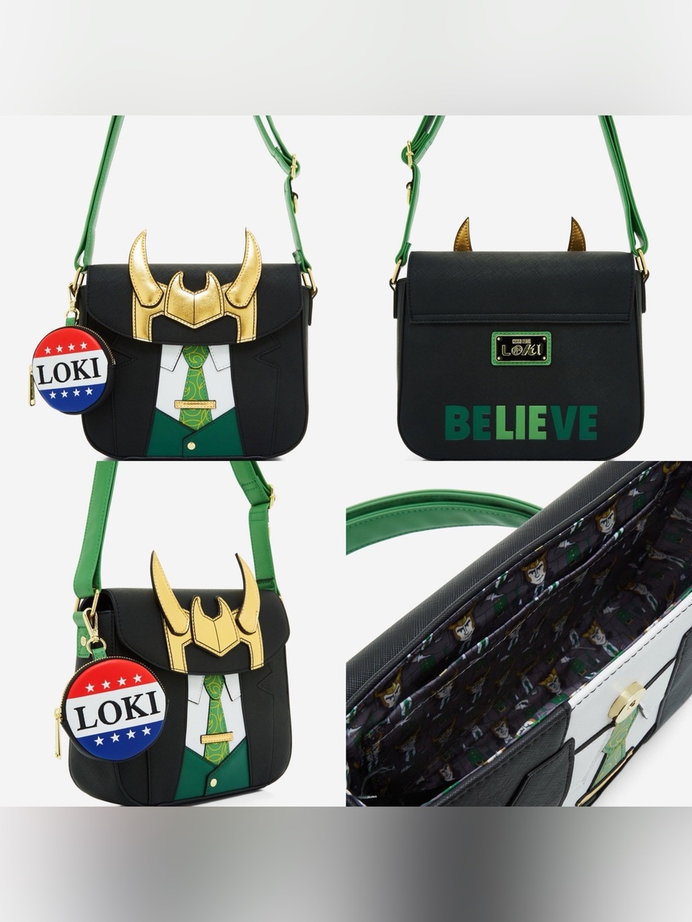 NWOT Loungefly Marvel Loki for President Cosplay Crossbody